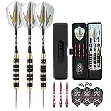CUESOUL Archer 23 Grams Steel Tip Darts - Black Coating Brass Barrels ARCH-F1201
