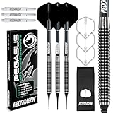 RED DRAGON Pegasus Soft Tip Darts Set - 18 Gram - Black Stem, Black Flights