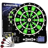 Turnart Jeu de Flechette électronique Lumineux, Cible Flechette,6 Flechette Pointe Plastique,50...