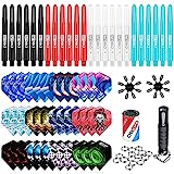 CyeeLife - Kit d'accessoires pour fléchettes, 36 ailettes + 24 tiges en PVC + aiguiseur + Outil de...