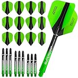 Lot de jeux d'ailettes et tiges pour fléchettes Harrows Retina Fusion X- Couleur verte - Avec stylo...