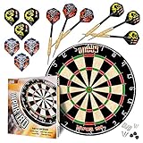 Cible Flechette,Jeux de Flechette, Jeu de Flechettes Adulte,6 Flechette Pointe Acier,6 Ailes, Anneau...